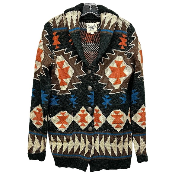 Cotton & Rye Sweaters - Cotton Rye Sweater Women Small Tan Cardigan Oversized Chunky Knit Boho Western